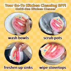 Compressed dishwashing sponge