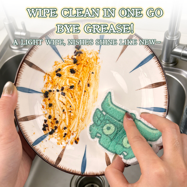 Compressed dishwashing sponge