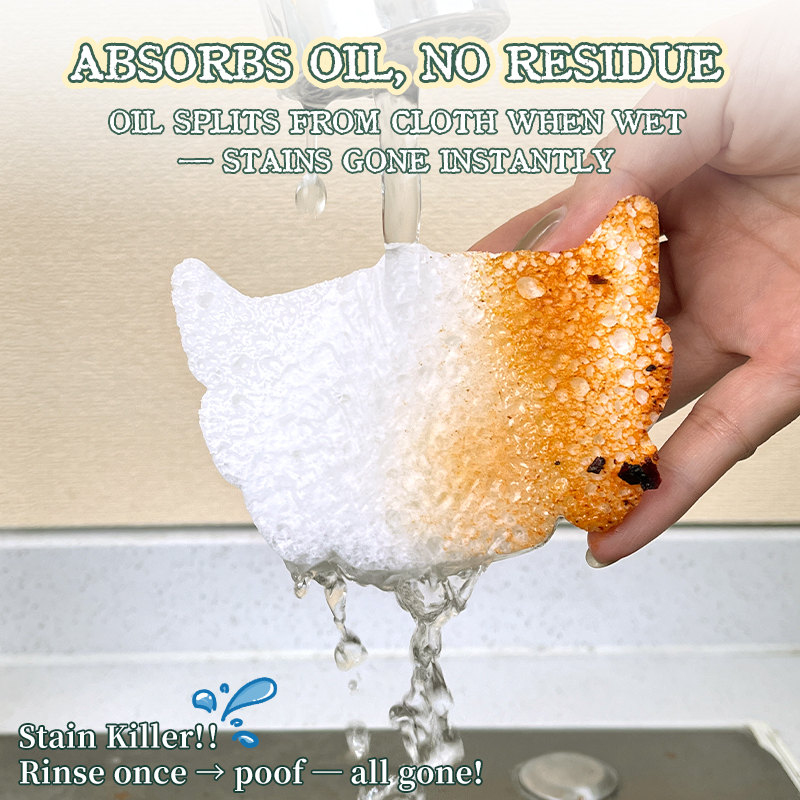 Compressed dishwashing sponge