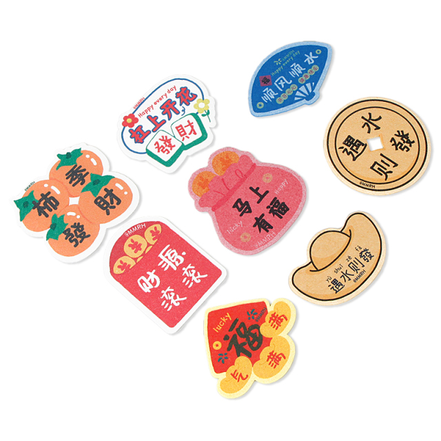 Printed compressed dishwashing wood pulp cotton