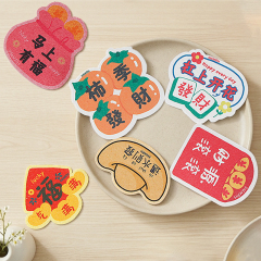 Printed compressed dishwashing wood pulp cotton