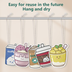 Printed compressed dishwashing wood pulp cotton