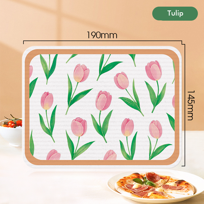 Printed compressed dishwashing wood pulp cotton