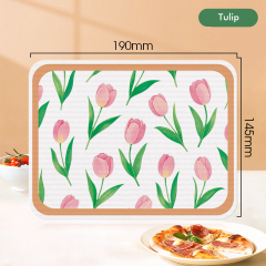 Printed compressed dishwashing wood pulp cotton