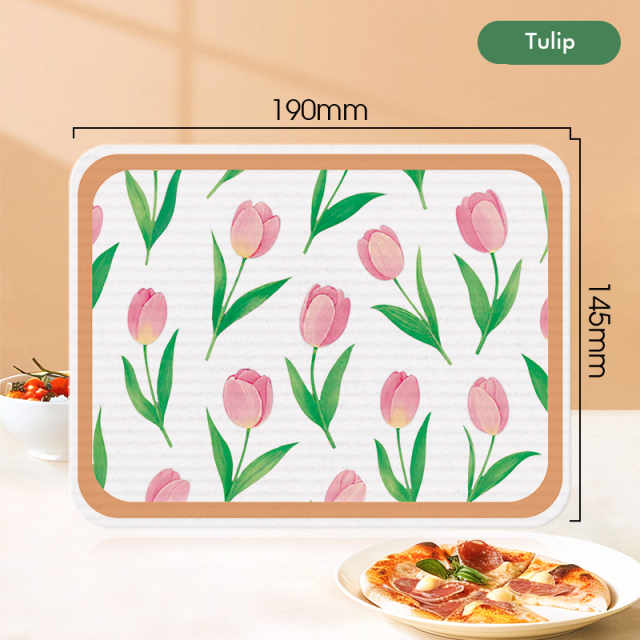 Printed compressed dishwashing wood pulp cotton