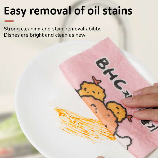 Wood Pulp Cotton Dishwashing and Wiping Cloth Set