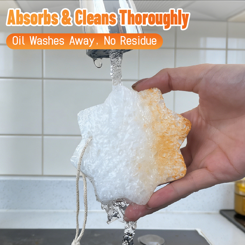 Printed compressed dishwashing wood pulp cotton