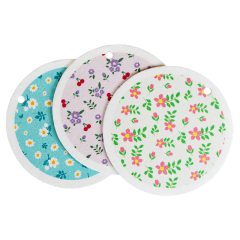 Printed compressed dishwashing wood pulp cotton