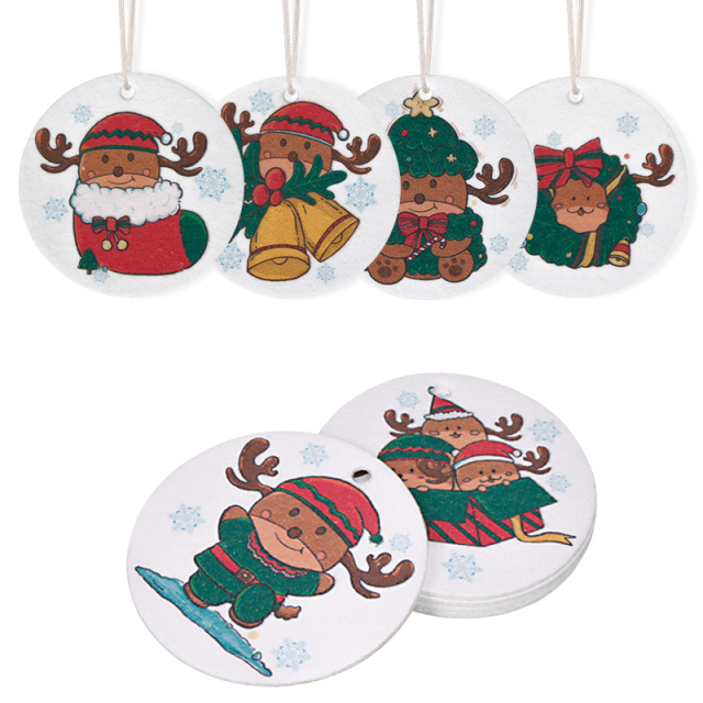 Christmas print wood pulp cotton