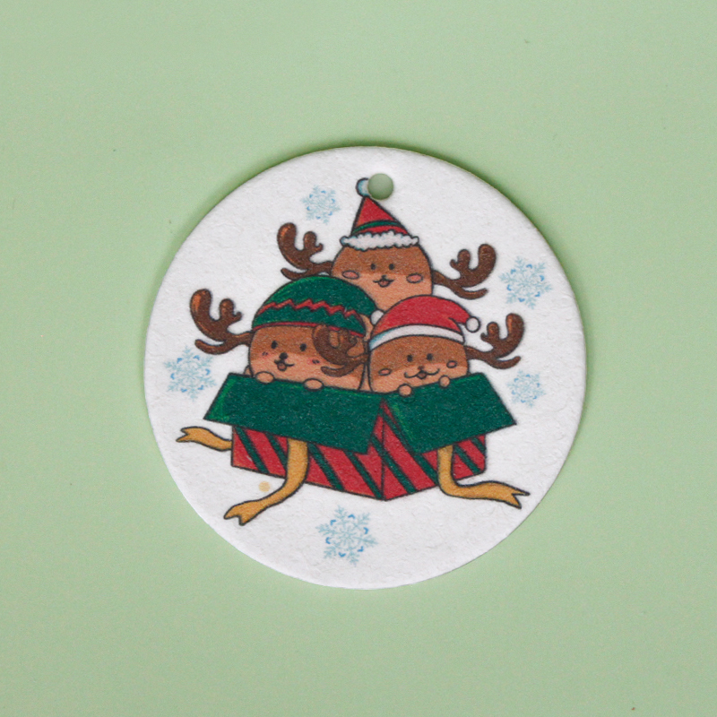 Christmas print wood pulp cotton
