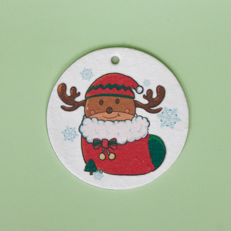 Christmas print wood pulp cotton