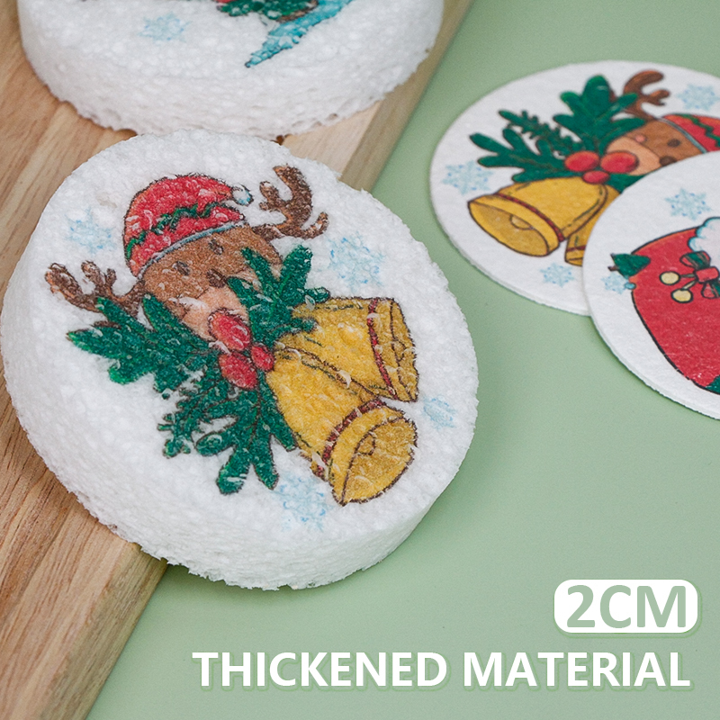Christmas print wood pulp cotton