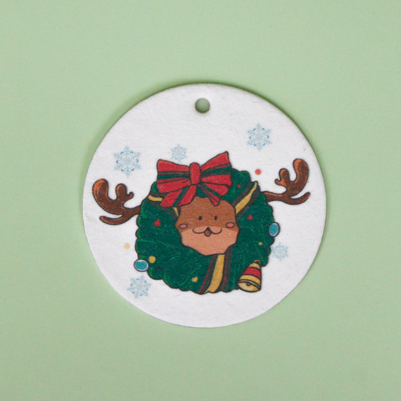 Christmas print wood pulp cotton