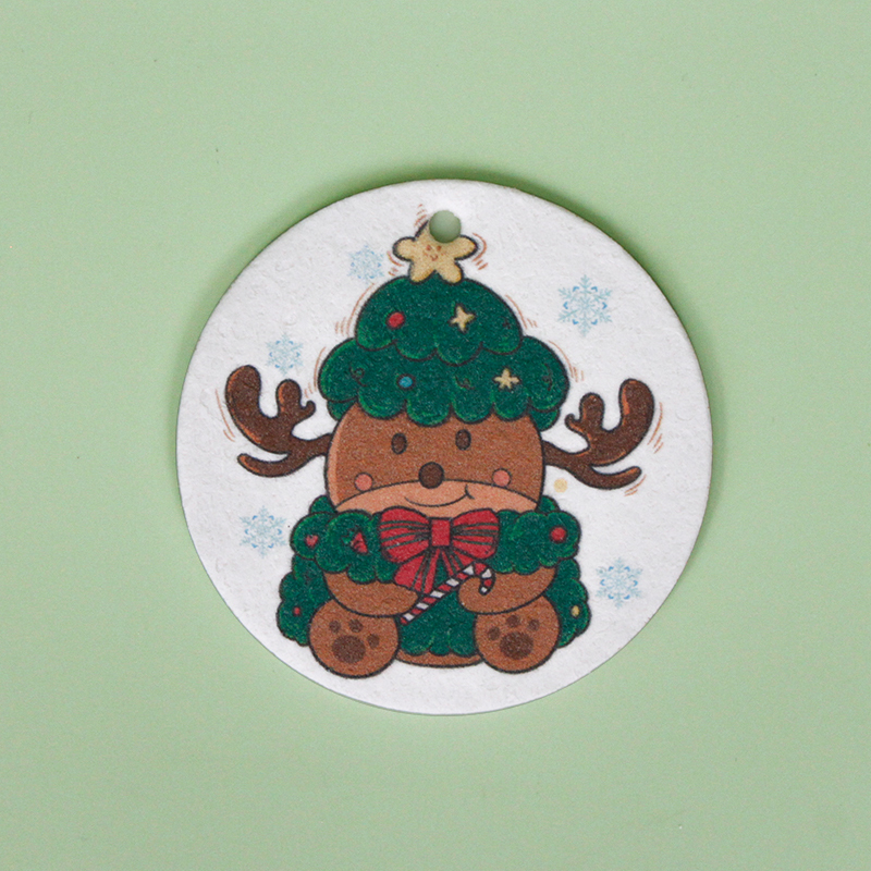 Christmas print wood pulp cotton