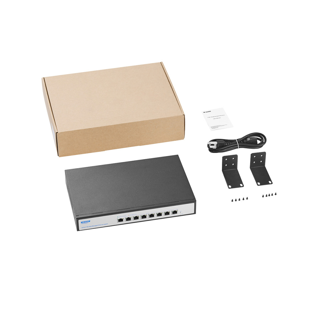 10G Switch 8 Port Managed, 10G/5G/2.5G/1000M Ethernet Auto-Negotiation, 160Gbps Bandwidth, Support LACP/QOS/VLAN/IGMP, Desktop/Rackmount YuLinca Managed Network Switch