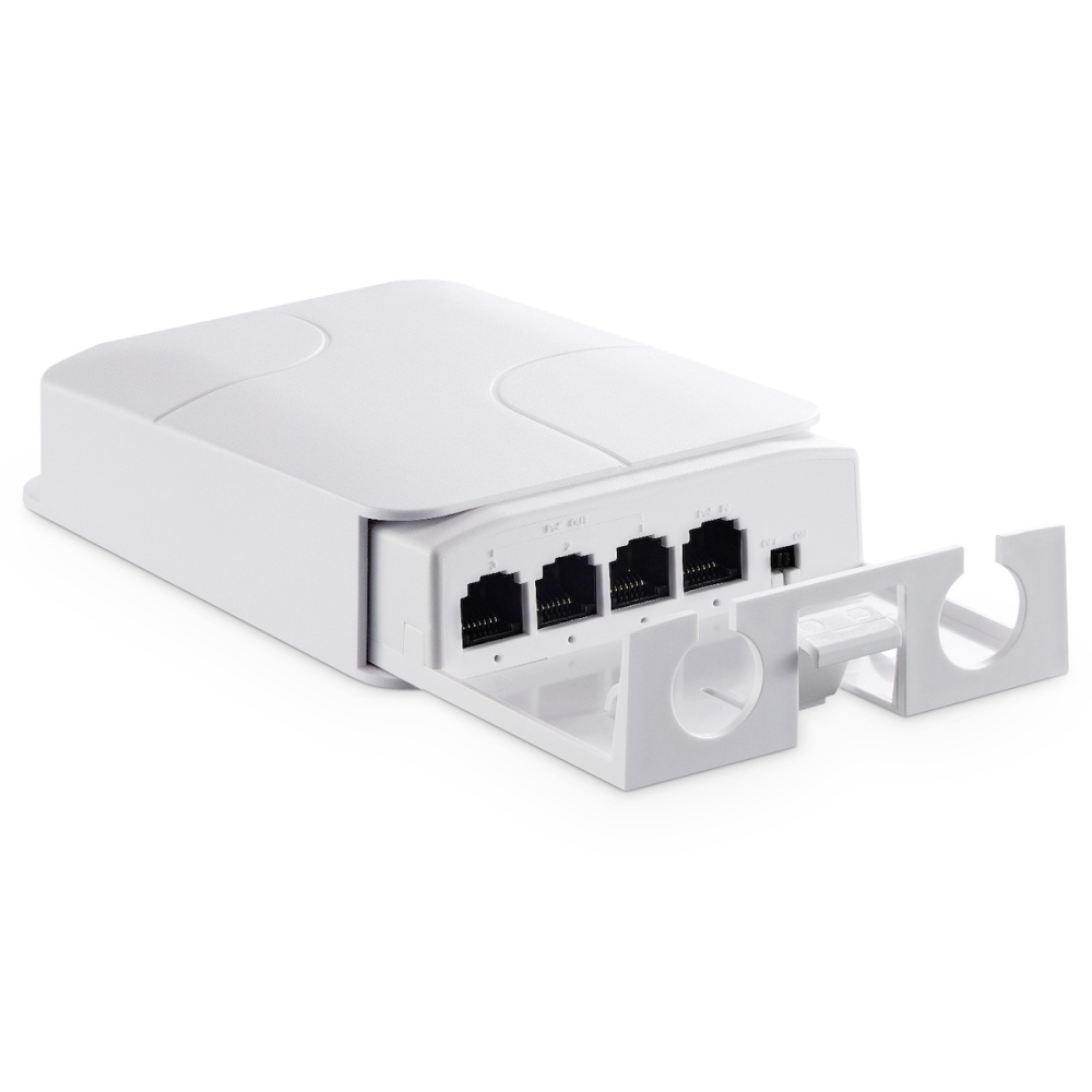 Outdoor 4 Port PoE Extender, 1 in 3 Out PoE+ Repeater, 10/100Mbps, IEEE 802.3 af/at 30W, Wall Mount Waterproof YuLinca POE Passthrough Switch