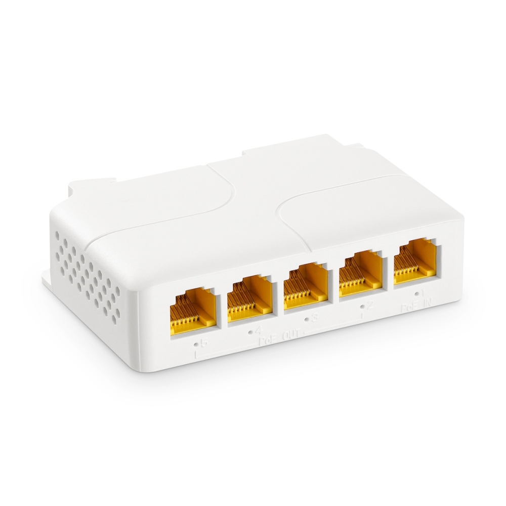 4 Port Gigabit PoE Extender, 1 in 3 Out PoE+ Repeater, 10/100/1000Mbps, IEEE 802.3 af/at 30W, Wall and Din Rail Mount YuLinca POE Passthrough Switch
