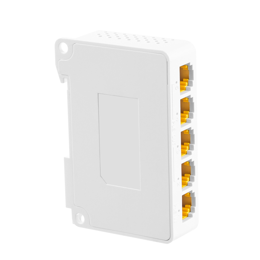 4 Port Gigabit PoE Extender, 1 in 3 Out PoE+ Repeater, 10/100/1000Mbps, IEEE 802.3 af/at 30W, Wall and Din Rail Mount YuLinca POE Passthrough Switch
