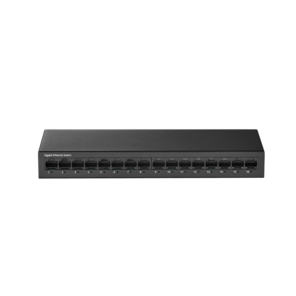 16 Port Gigabit Switch, 16 x 100/1000Mbps Ports, Metal Unmanaged Fanless Pluy and Play YuLinca Network Switch