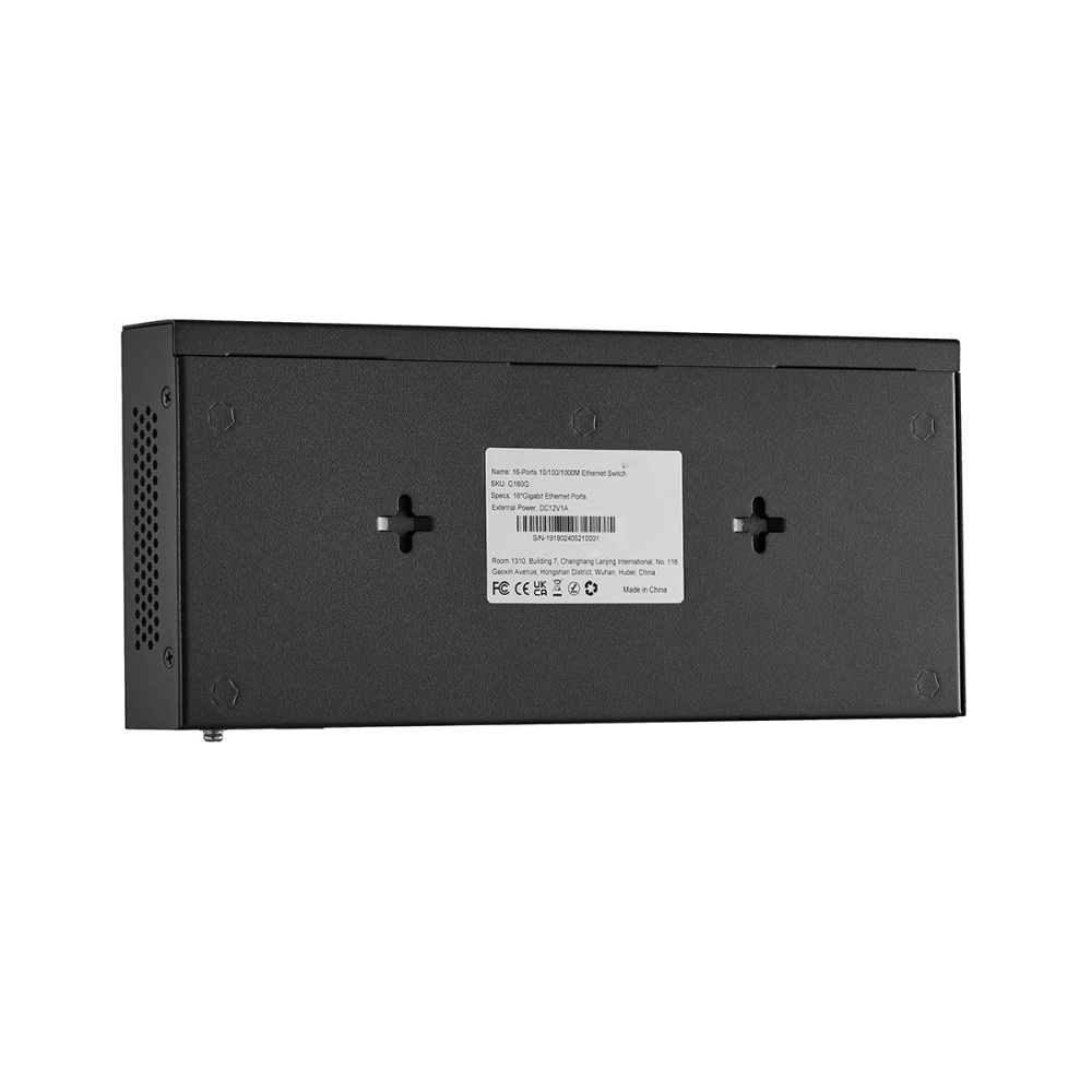 16 Port Gigabit Switch, 16 x 100/1000Mbps Ports, Metal Unmanaged Fanless Pluy and Play YuLinca Network Switch