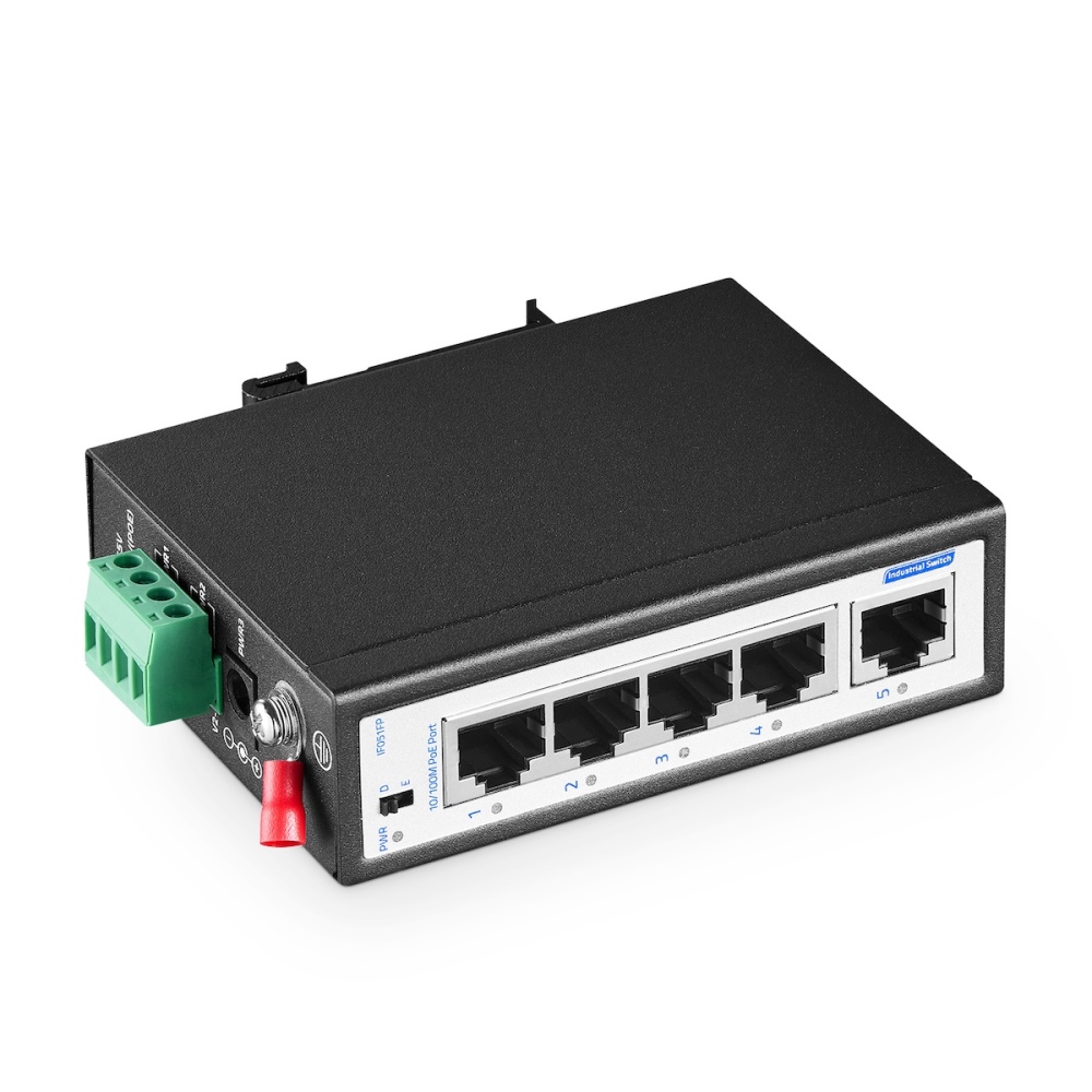 5 Port Mini Industrial Switch, 4 Ports and 1 Uplink, 10/100Mbps Fast Ethernet, Din Rail & Wall Mount Included, YuLinca Unmanaged IP30 (-40~185°F) Hardened Network Switch
