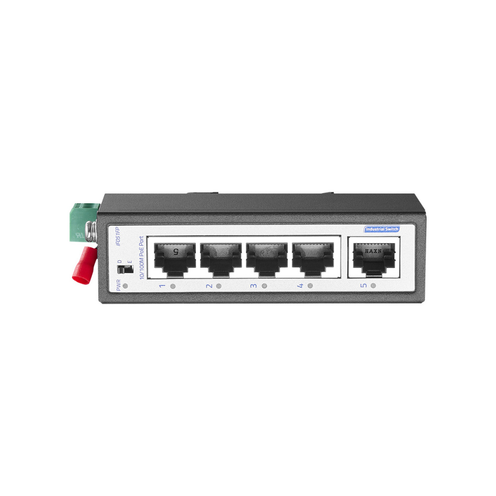 5 Port Mini PoE+ Industrial Switch, 4 Ports PoE+ and 1 Uplink, 10/100Mbps Fast Ethernet, Din Rail & Wall Mount, Unmanaged IP30 (-40~185°F) Hardened YuLinca Industrial Switch