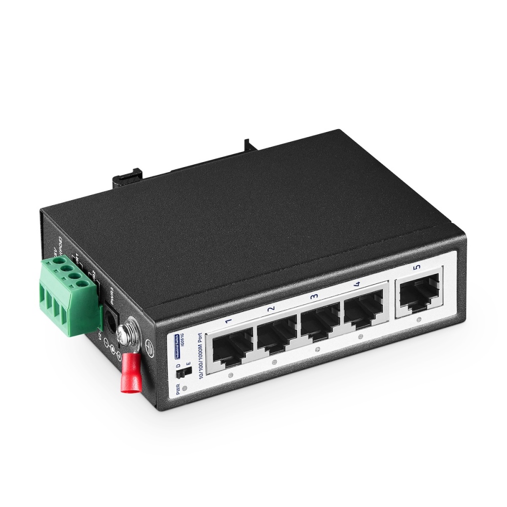 5 Port Mini Gigabit Industrial DIN-Rail Switch, 4 x 100/1000Mbps Ports,1 Gigabit Uplink, Din Rail & Wall Mount Included, Unmanaged IP30 (-40~185°F) Hardened YuLinca Industrial Ethernet Switch