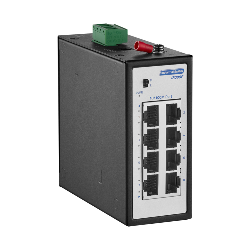 8 Port Mini 100Mbps Industrial DIN-Rail PoE Switch, 8 x 10/100Mbps PoE Ports, IEEE802.3af/at, Unmanaged IP30 (-40~185°F) Hardened YuLinca Switch