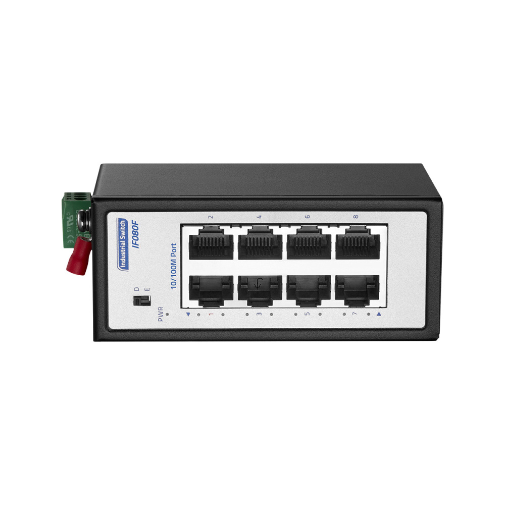 8 Port Mini 100Mbps Industrial DIN-Rail PoE Switch, 8 x 10/100Mbps PoE Ports, IEEE802.3af/at, Unmanaged IP30 (-40~185°F) Hardened YuLinca Switch