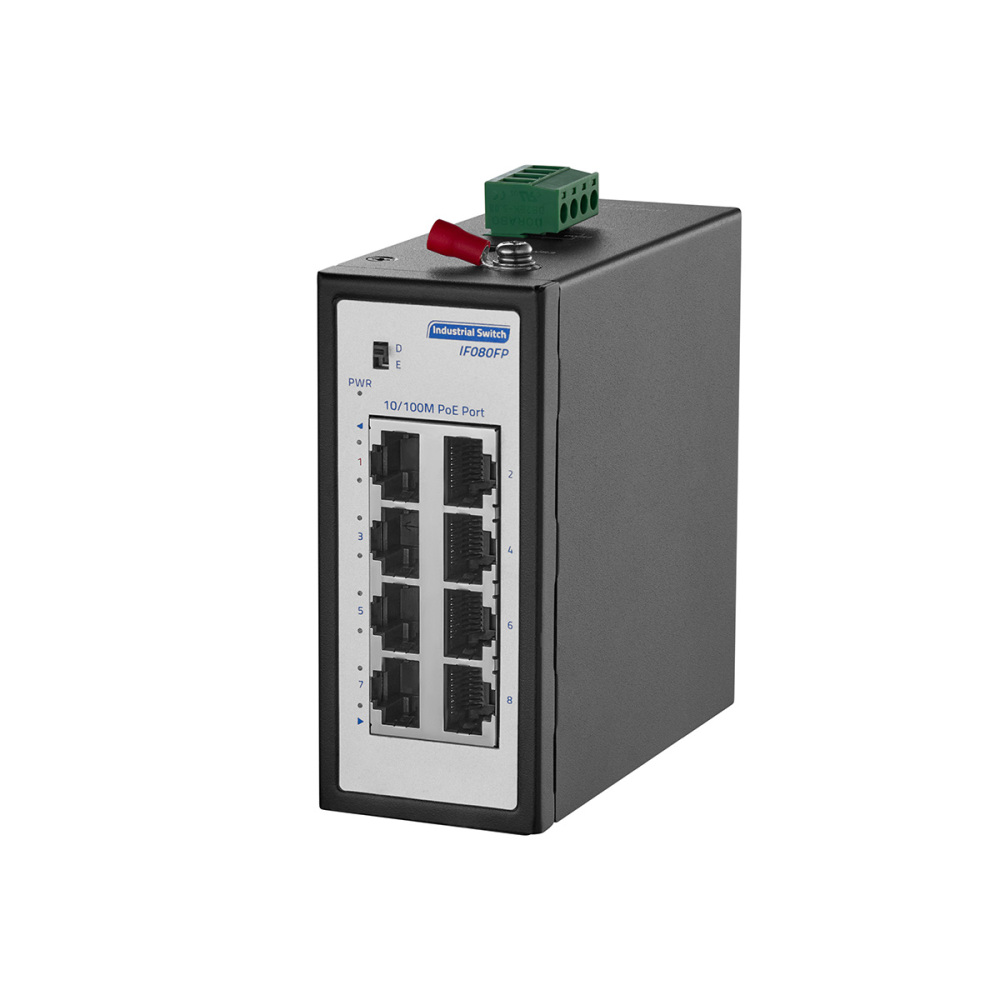8 Port Mini 100Mbps Industrial DIN-Rail PoE Switch, 8 x 10/100Mbps PoE Ports, IEEE802.3af/at, Unmanaged IP30 (-40~185°F) Hardened YuLinca Switch