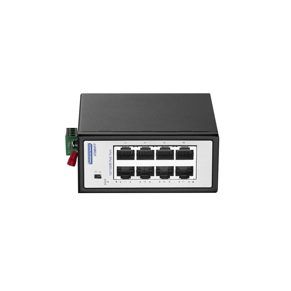 8 Port Mini 100Mbps Industrial DIN-Rail PoE Switch, 8 x 10/100Mbps PoE Ports, IEEE802.3af/at, Unmanaged IP30 (-40~185°F) Hardened YuLinca Switch