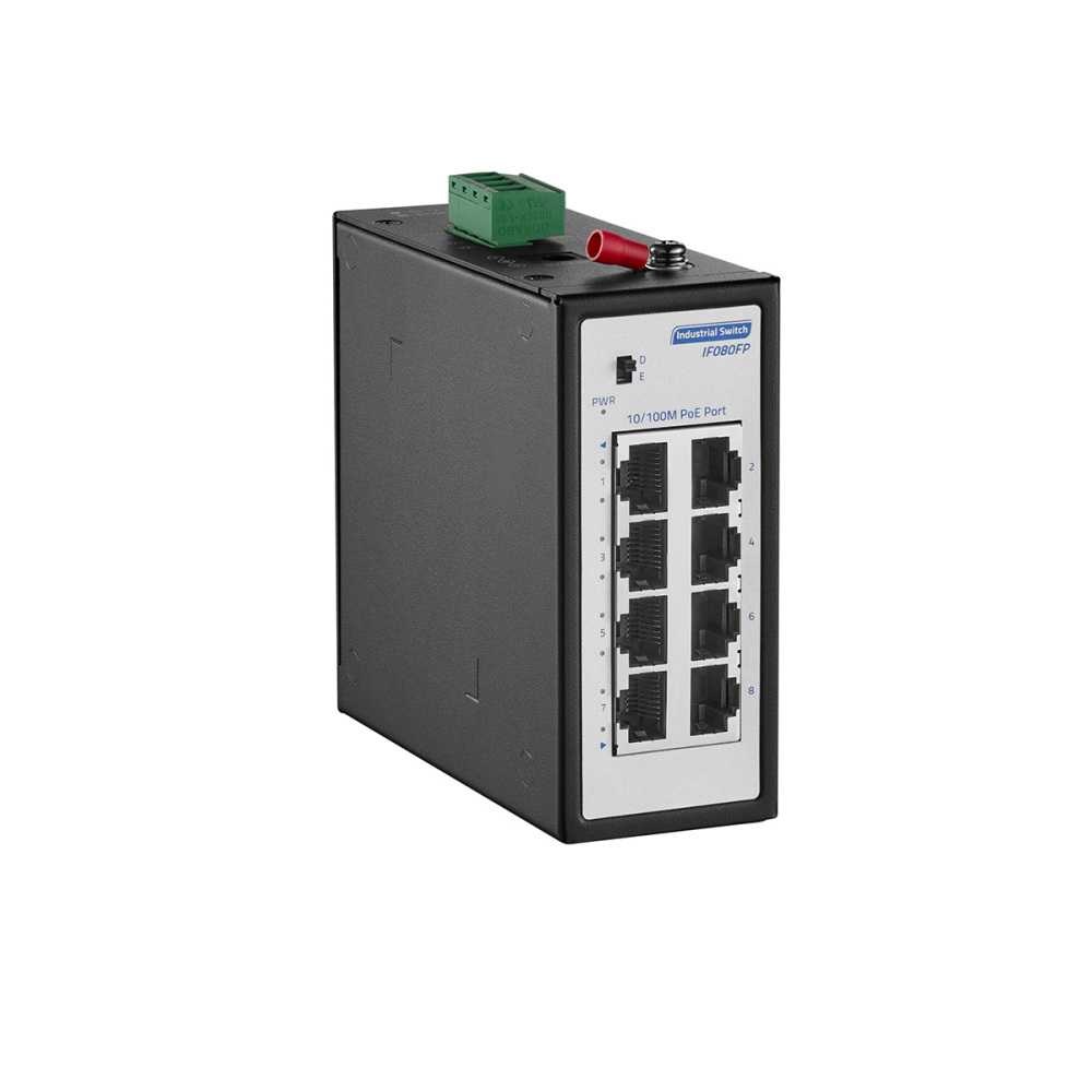 8 Port Mini 100Mbps Industrial DIN-Rail PoE Switch, 8 x 10/100Mbps PoE Ports, IEEE802.3af/at, Unmanaged IP30 (-40~185°F) Hardened YuLinca Switch