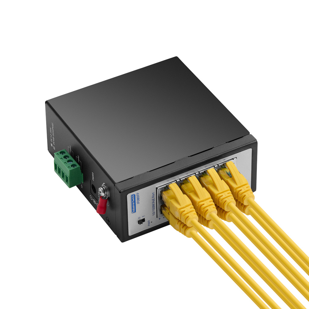 8 Port Mini 100Mbps Industrial DIN-Rail PoE Switch, 8 x 10/100Mbps PoE Ports, IEEE802.3af/at, Unmanaged IP30 (-40~185°F) Hardened YuLinca Switch