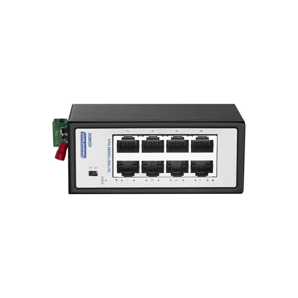 8 Port Mini 100Mbps Industrial DIN-Rail Ethernet Switch, 8 x 10/100Mbps RJ45 Ports, Unmanaged IP30 (-40~185°F) Hardened YuLinca Switch