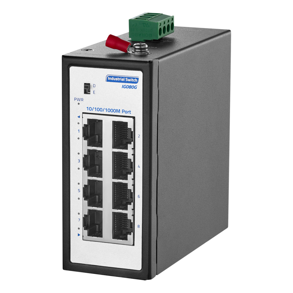 8 Port Mini 100Mbps Industrial DIN-Rail Ethernet Switch, 8 x 10/100Mbps RJ45 Ports, Unmanaged IP30 (-40~185°F) Hardened YuLinca Switch