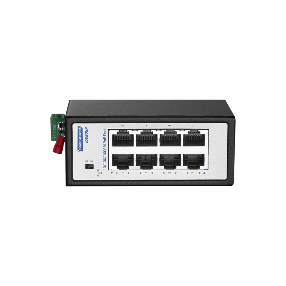 8 Port Mini 100Mbps Industrial DIN-Rail PoE Switch, 8 x 10/100Mbps PoE Ports, IEEE802.3af/at, Unmanaged IP30 (-40~185°F) Hardened YuLinca Switch
