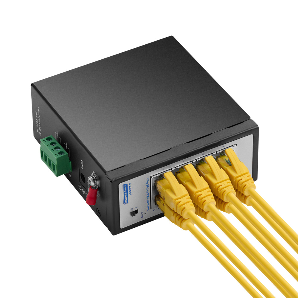 8 Port Mini 1000Mbps Industrial DIN-Rail PoE Switch, 8 x 10/100/1000Mbps PoE Ports, IEEE802.3af/at, Unmanaged IP30 (-40~185°F) Hardened YuLinca Switch