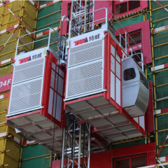Tower Cranes,TW Construction Hoist SC200/200 Dual-Cage Modular Elevator with Motor Pump Engine Gear & Gearbox for Building Construction