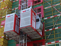 Tower Cranes,Quick Install Twin Cage Non-Counterweight Hoist High Speed TW SC200/200 for Fast-Paced Construction Core Motor Pump Engine Gear