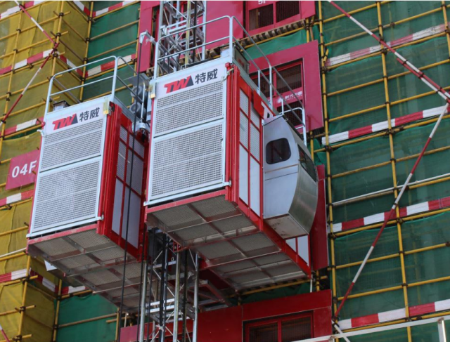 Tower Cranes,Quick Install Twin Cage Non-Counterweight Hoist High Speed TW SC200/200 for Fast-Paced Construction Core Motor Pump Engine Gear