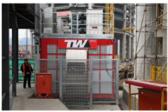 Tower Cranes,TW Construction Hoist SC200/200 Dual-Cage Modular Elevator with Motor Pump Engine Gear & Gearbox for Building Construction