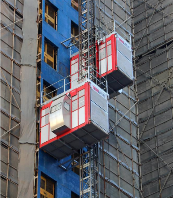 Tower Cranes,Quick Install Twin Cage Non-Counterweight Hoist High Speed TW SC200/200 for Fast-Paced Construction Core Motor Pump Engine Gear