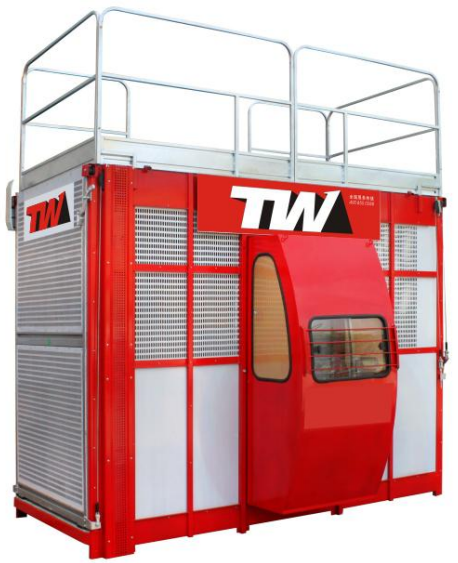 Tower Cranes,Quick Install Twin Cage Non-Counterweight Hoist High Speed TW SC200/200 for Fast-Paced Construction Core Motor Pump Engine Gear