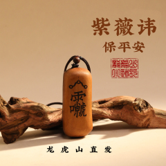 龙虎山直发天然雷击枣木吊坠雷祖讳赵公明讳车挂件手把件道家木牌