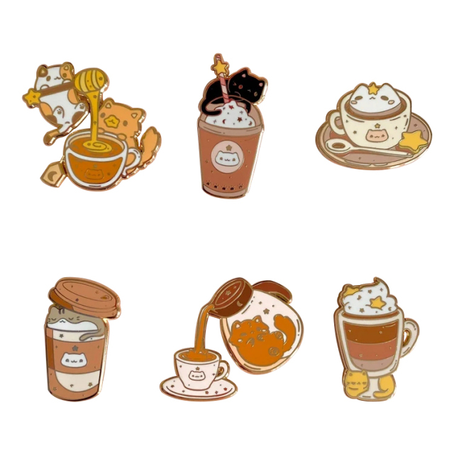 Custom Hard Enamel Pins | Cute Cartoon Animal Metal Badges