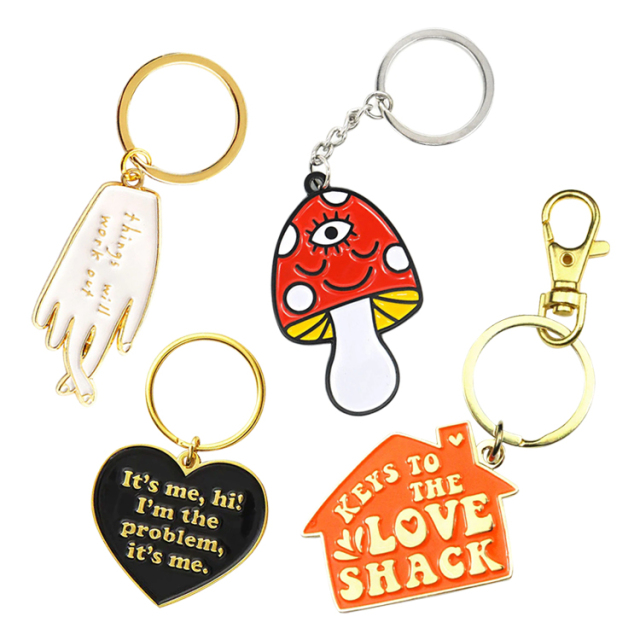 Custom Hard Enamel Keychains | Festival Charm Logo Keychains