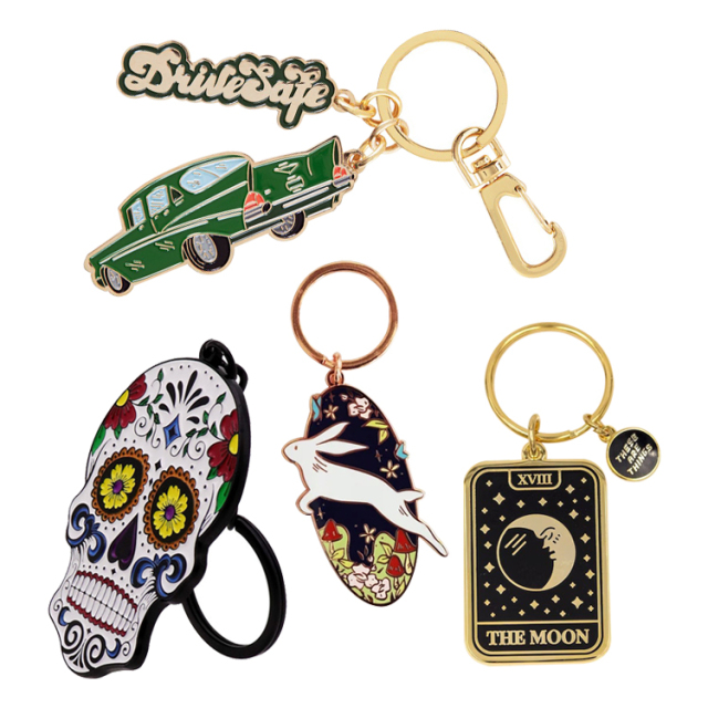Custom Hard Enamel Keychains | Festival Charm Logo Keychains
