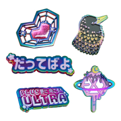 Custom Glitter Lapel Pins | Rainbow Plating Metal Pins