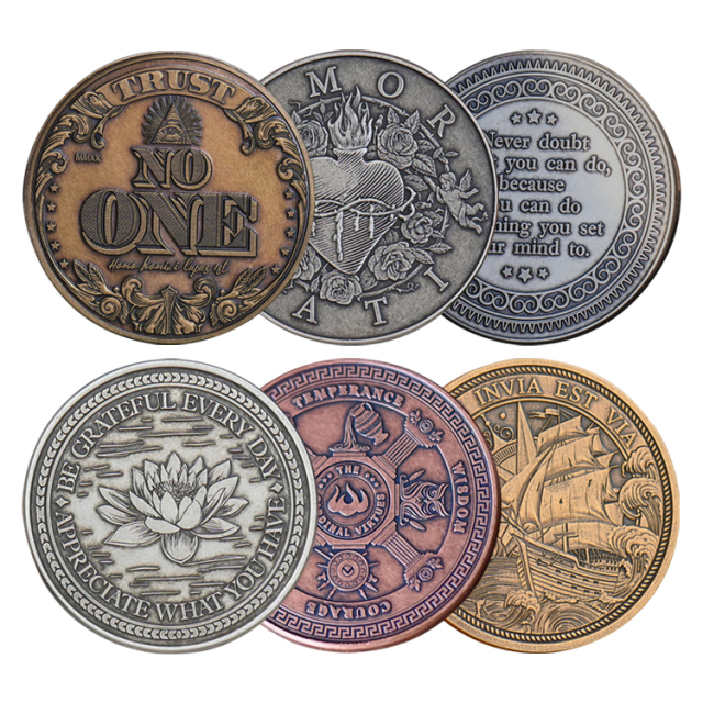 Custom Antique Challenge Coins with Portrait Collectible Designs