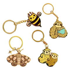 Custom Hard Enamel Keychains | Cute Nature Charm Keychains